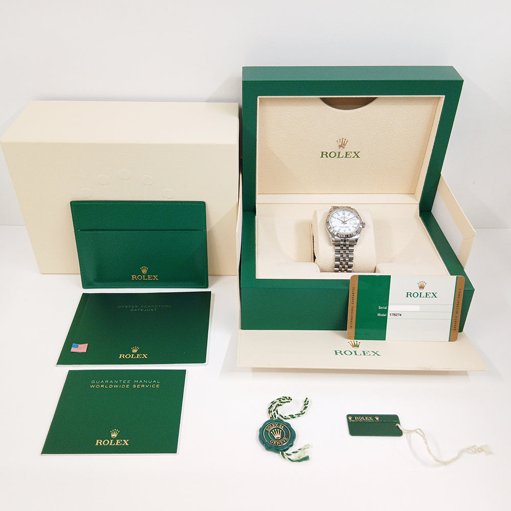 Datejust 36mm Steel and White Gold Fluted Bezel 178274