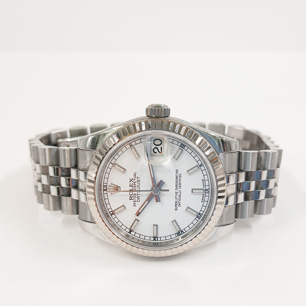 Datejust 36mm Steel and White Gold Fluted Bezel 178274