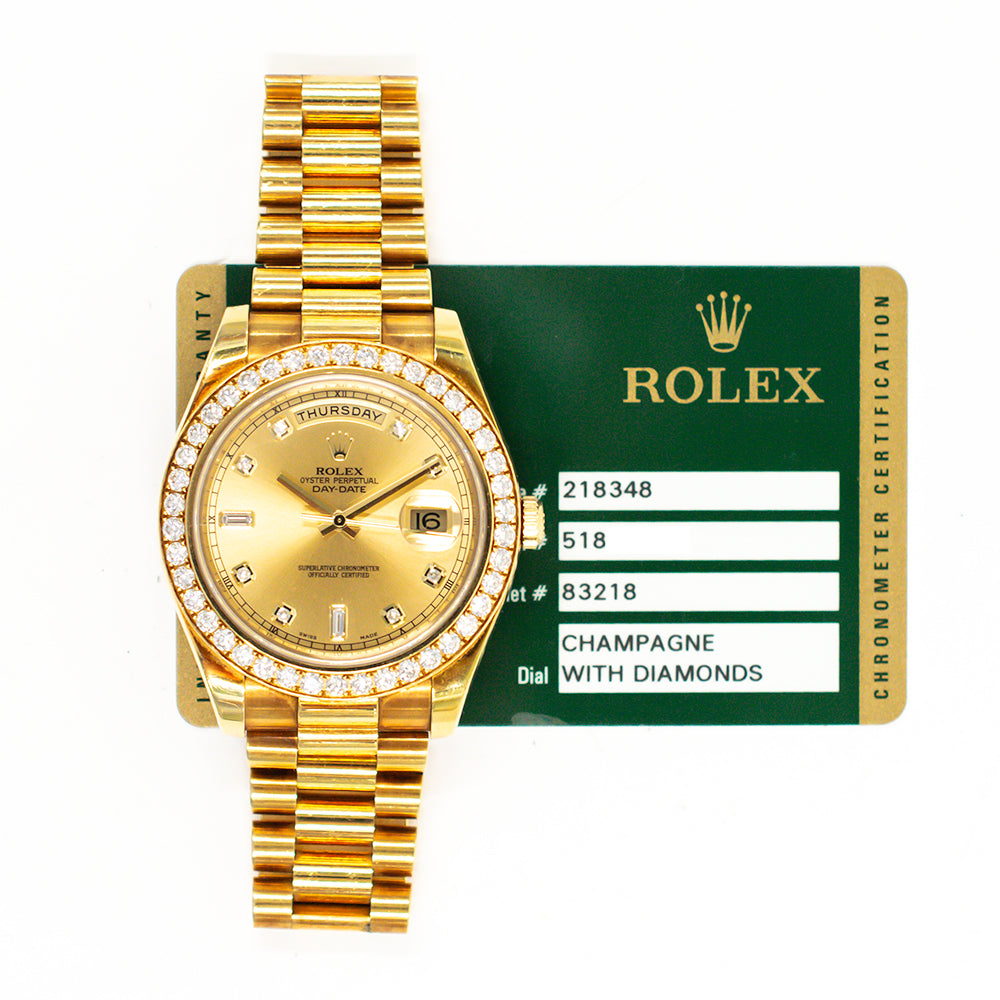 Day-Date 41mm Diamond Bezel Yellow Gold 218348A