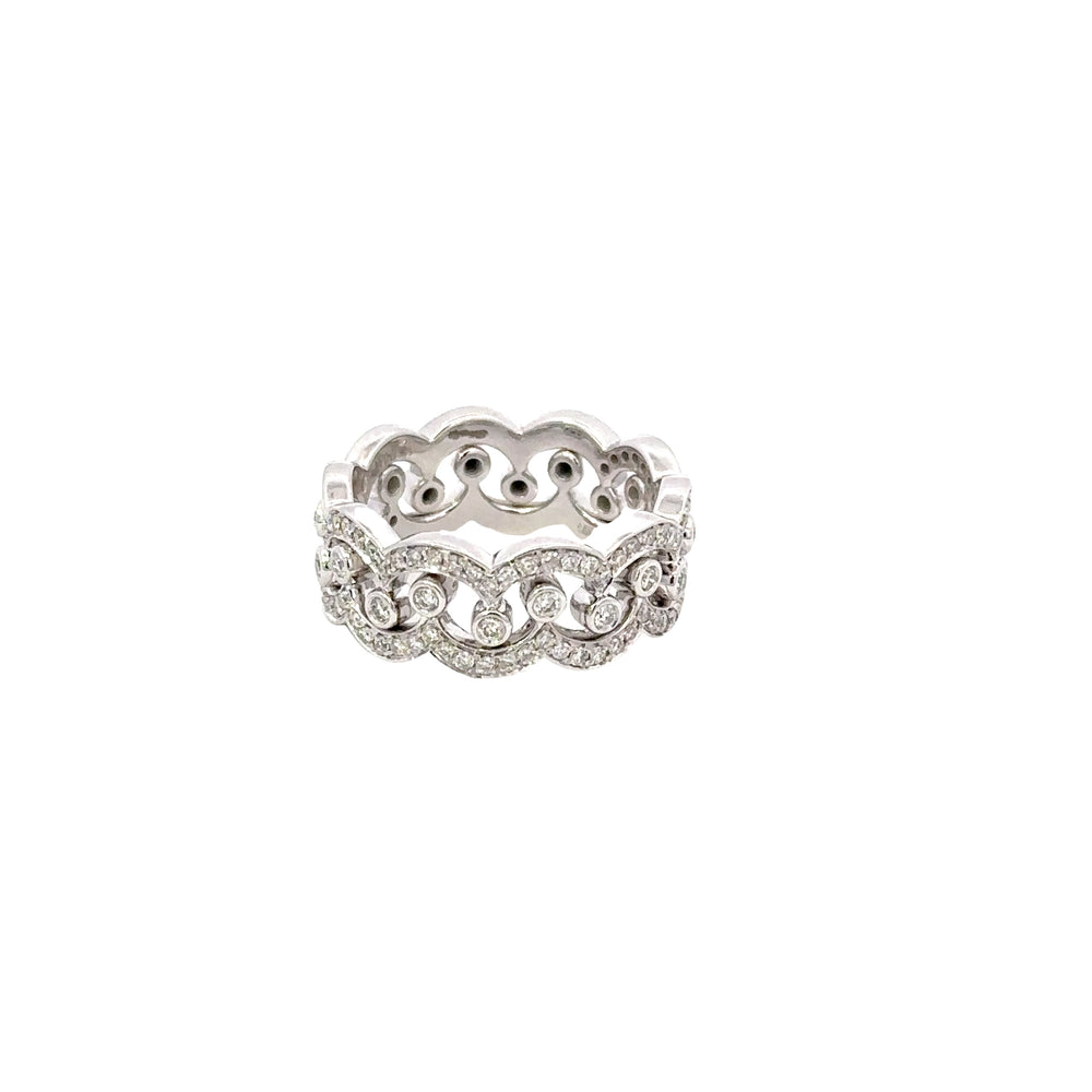 14kt wg 7mm Puzzle Ring with 8