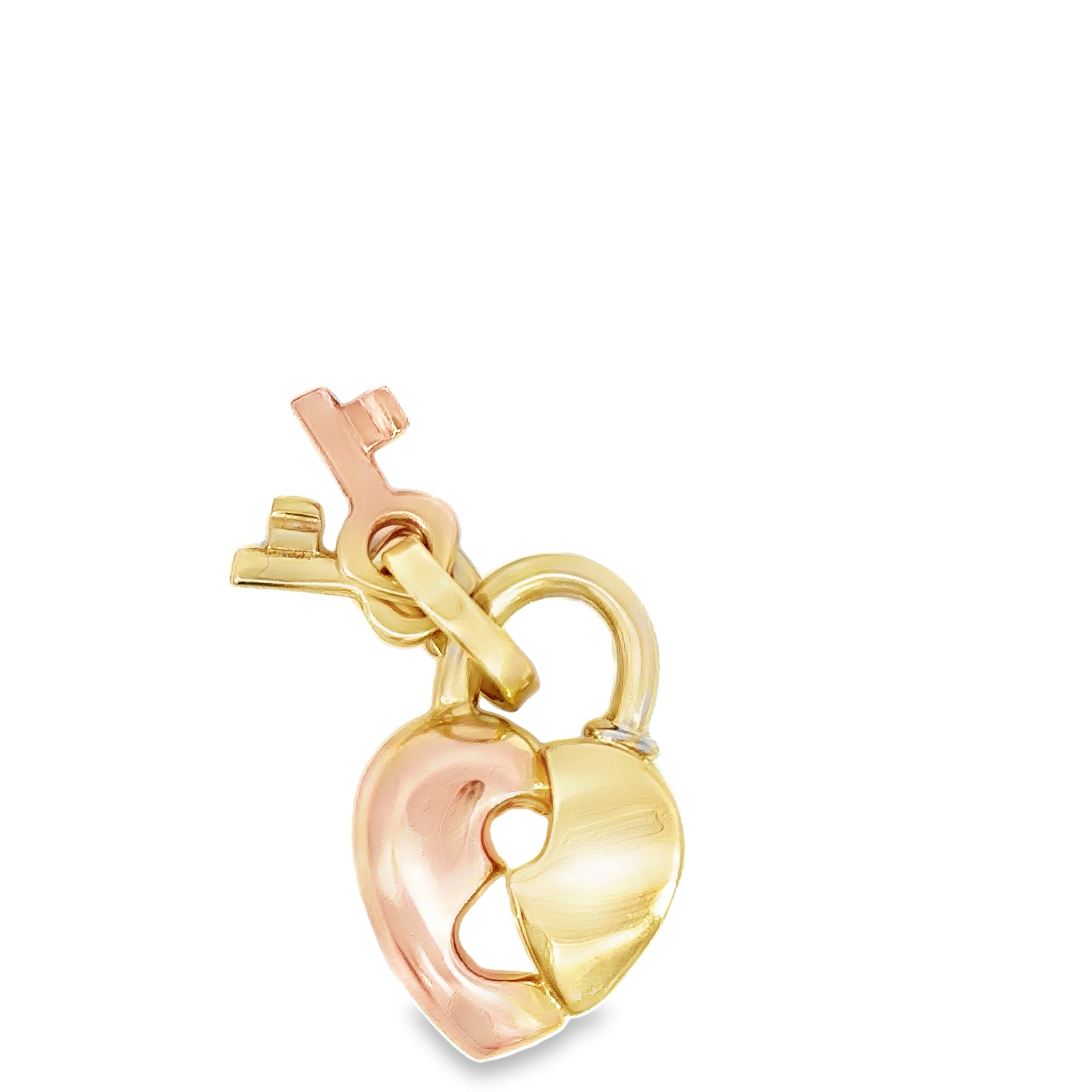 -E- 14kt Two Tone Heart Lock a