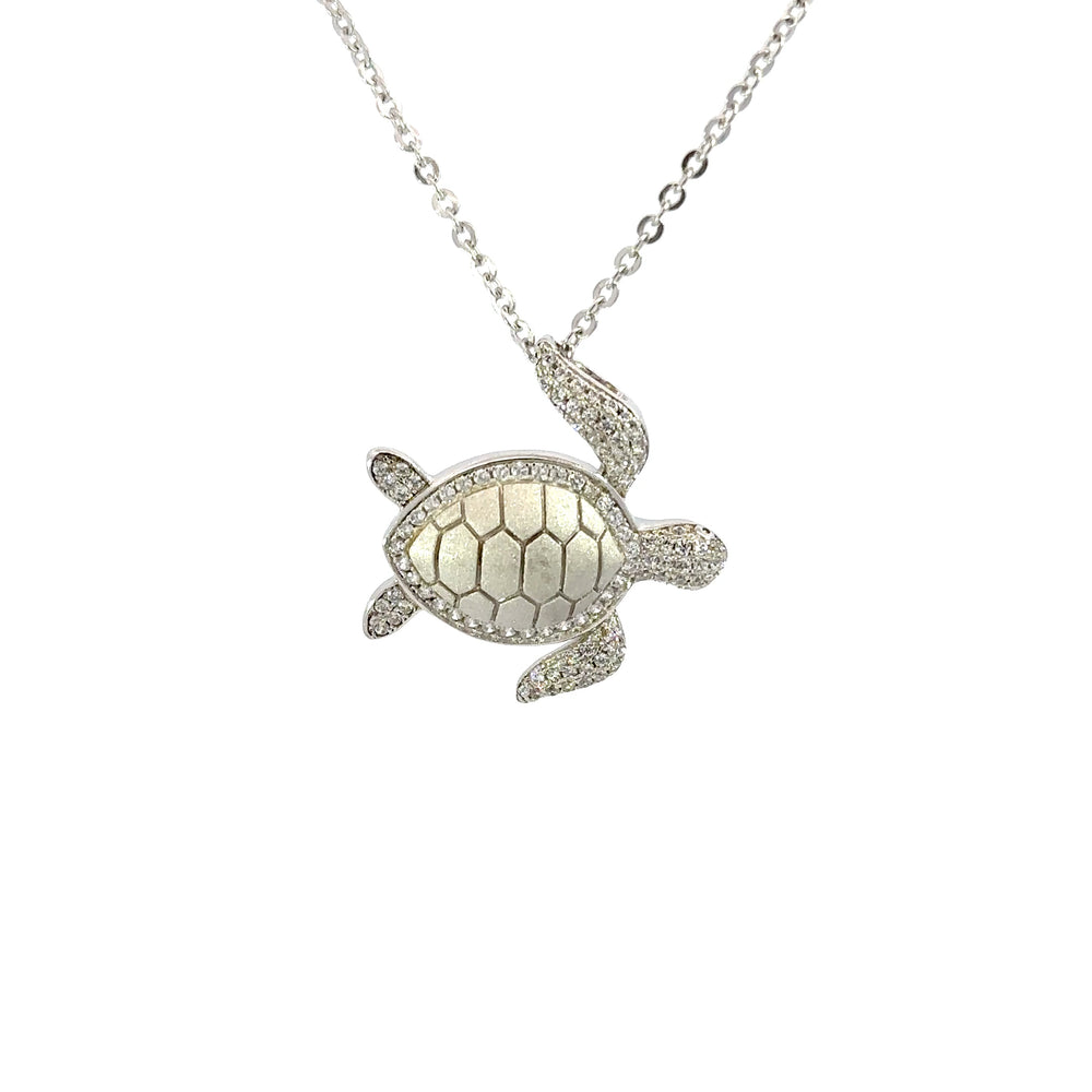 SS pave CZ "Honu" 
turtle pen