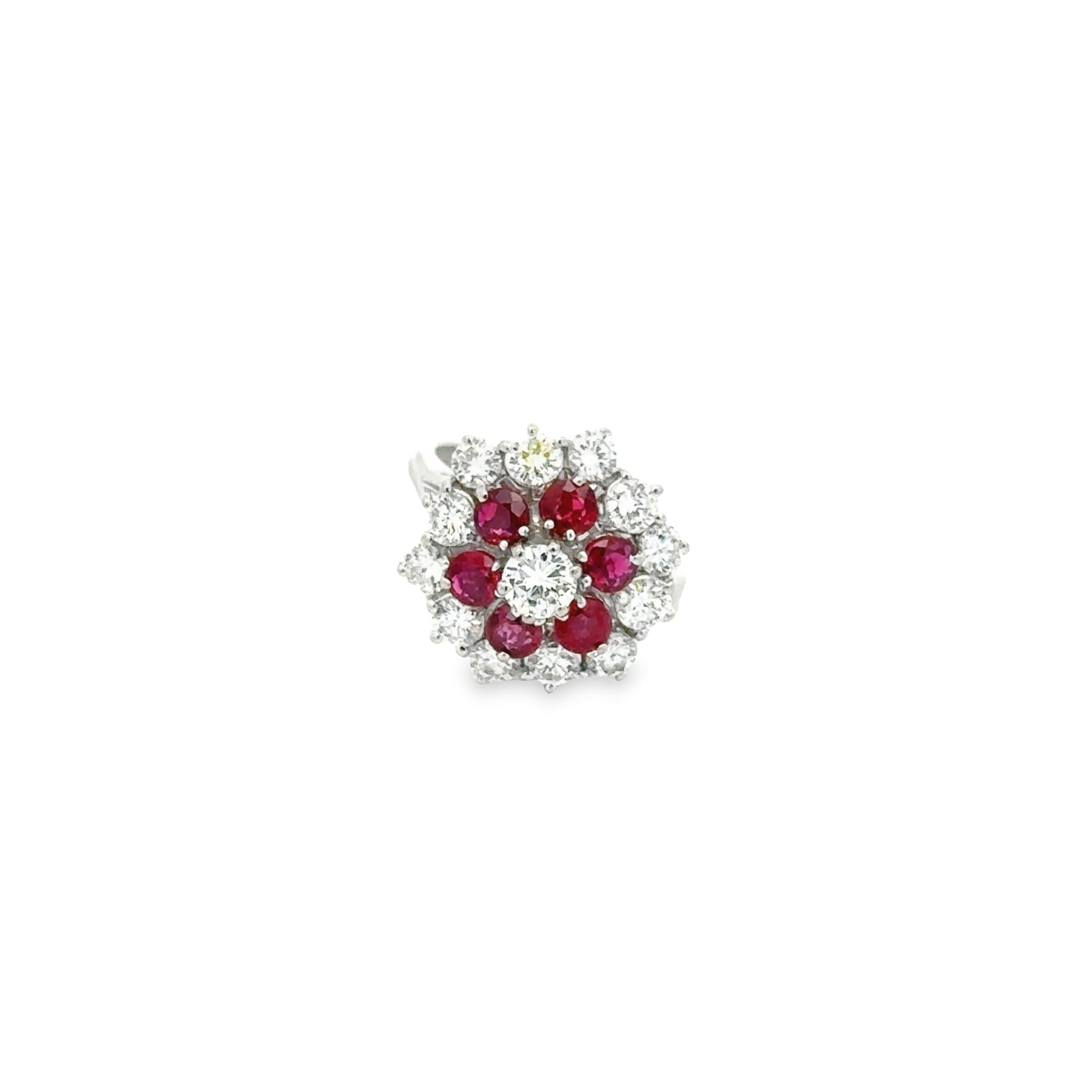 -E- 14kt wg Ruby & Diamond Rin