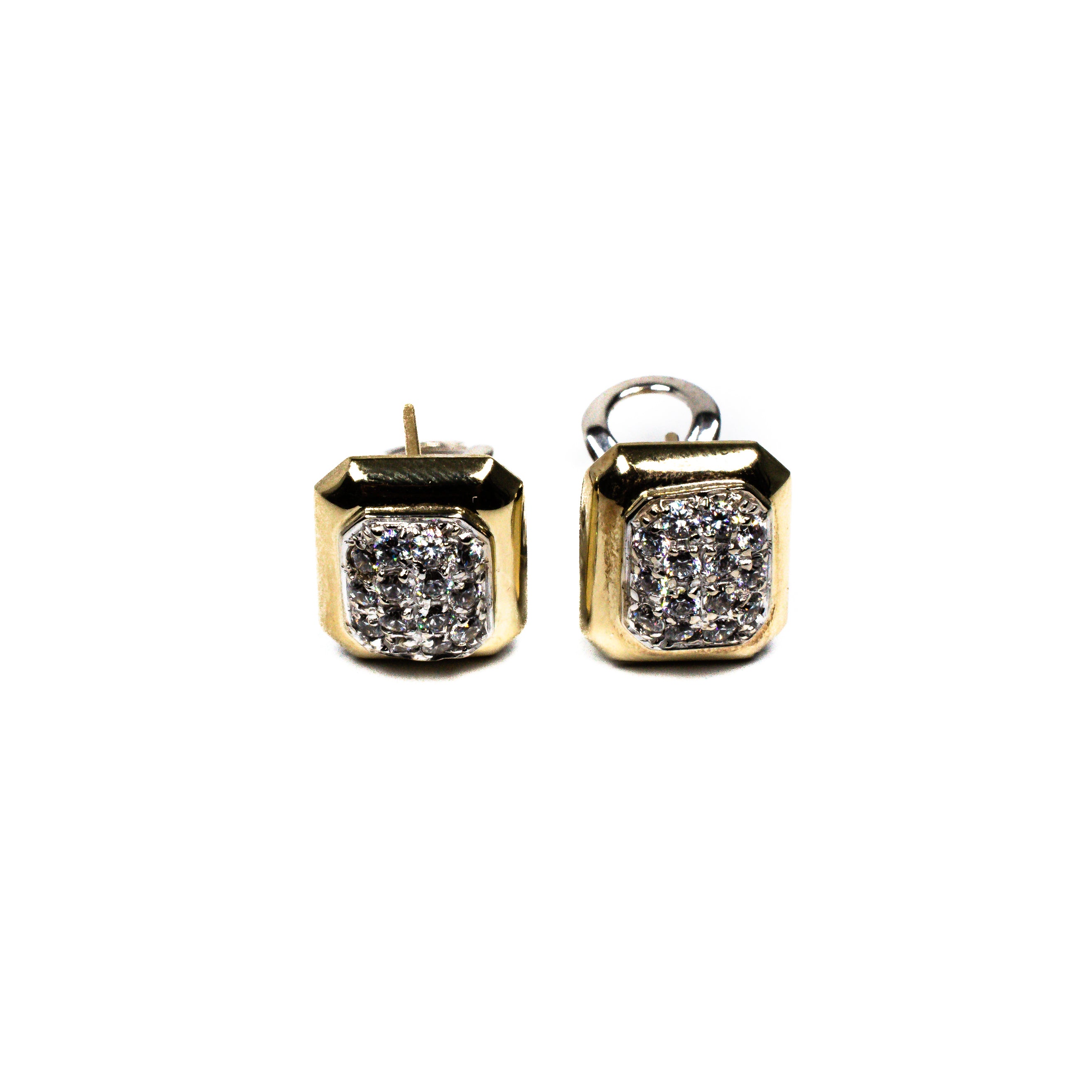 14kt Yellow Gold Diamond Earrings