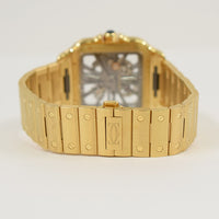 Santos de Cartier Skeleton Dial 39.7mm Yellow Gold WHSA0042