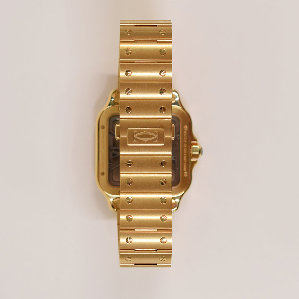 Santos de Cartier Skeleton Dial 39.7mm Yellow Gold WHSA0042