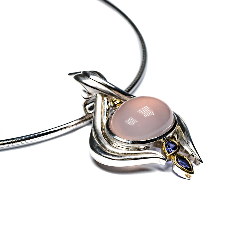 Silver & GF necklace w/Rose Qu