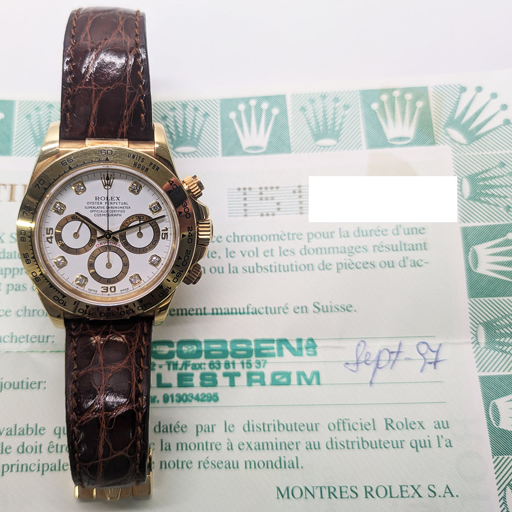 Daytona Yellow Gold  "Zenith Movement" on Leather Strap 16518