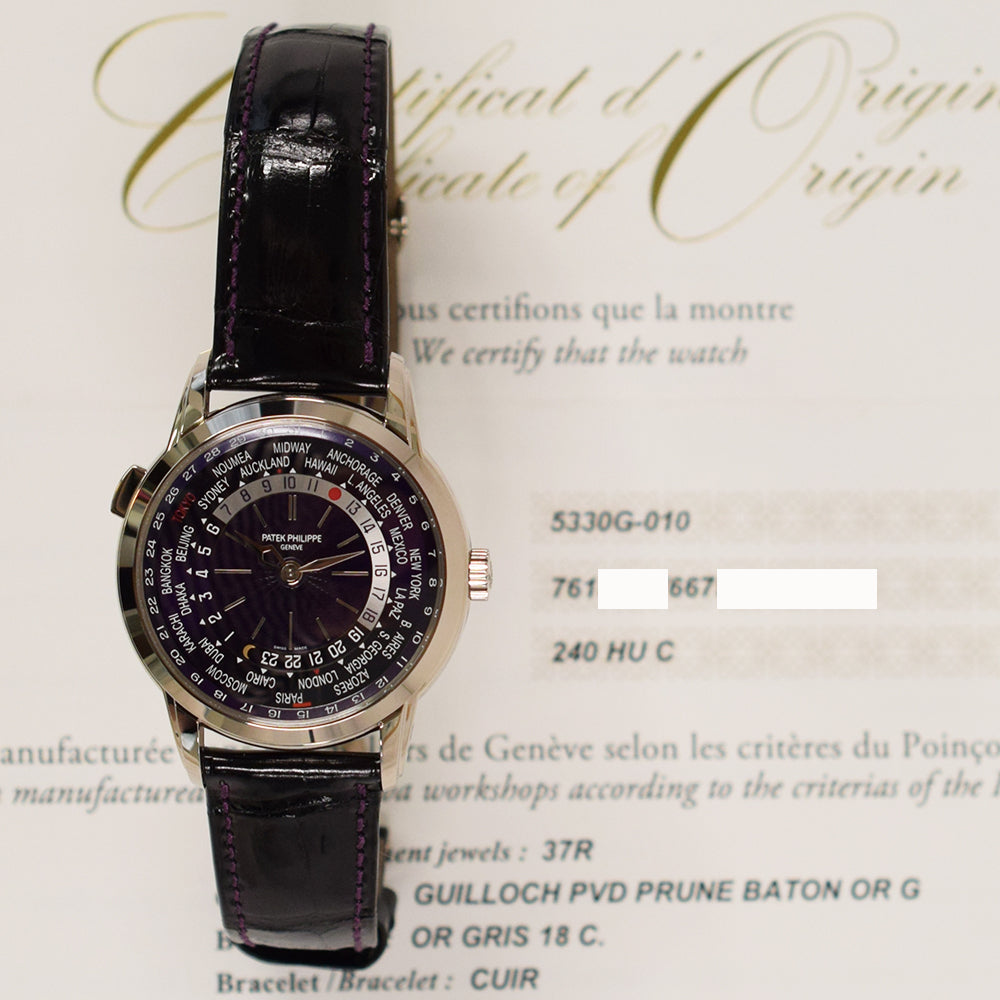 Nautilus World Time Date 40mm White Gold Automatic "Tokyo Edition" 5330G-010