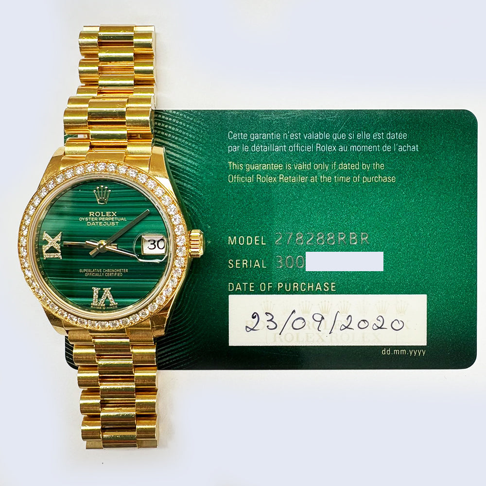 Datejust 31mm Diamond Bezel Yellow Gold 278288RBR