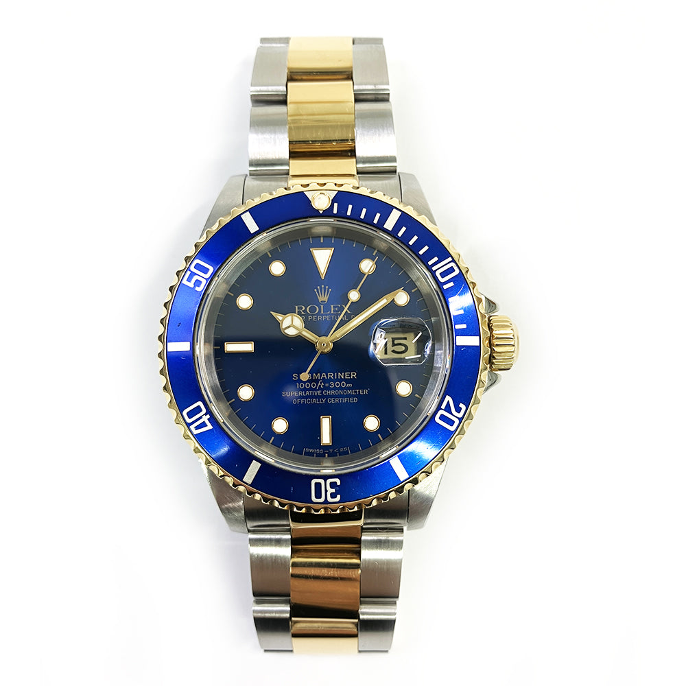Submariner Date 40mm Blue Bezel Steel and Yellow Gold 16613