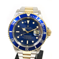 Submariner Date 40mm Blue Bezel Steel and Yellow Gold 16613