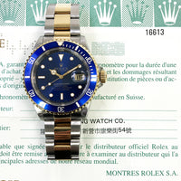 Submariner Date 40mm Blue Bezel Steel and Yellow Gold 16613