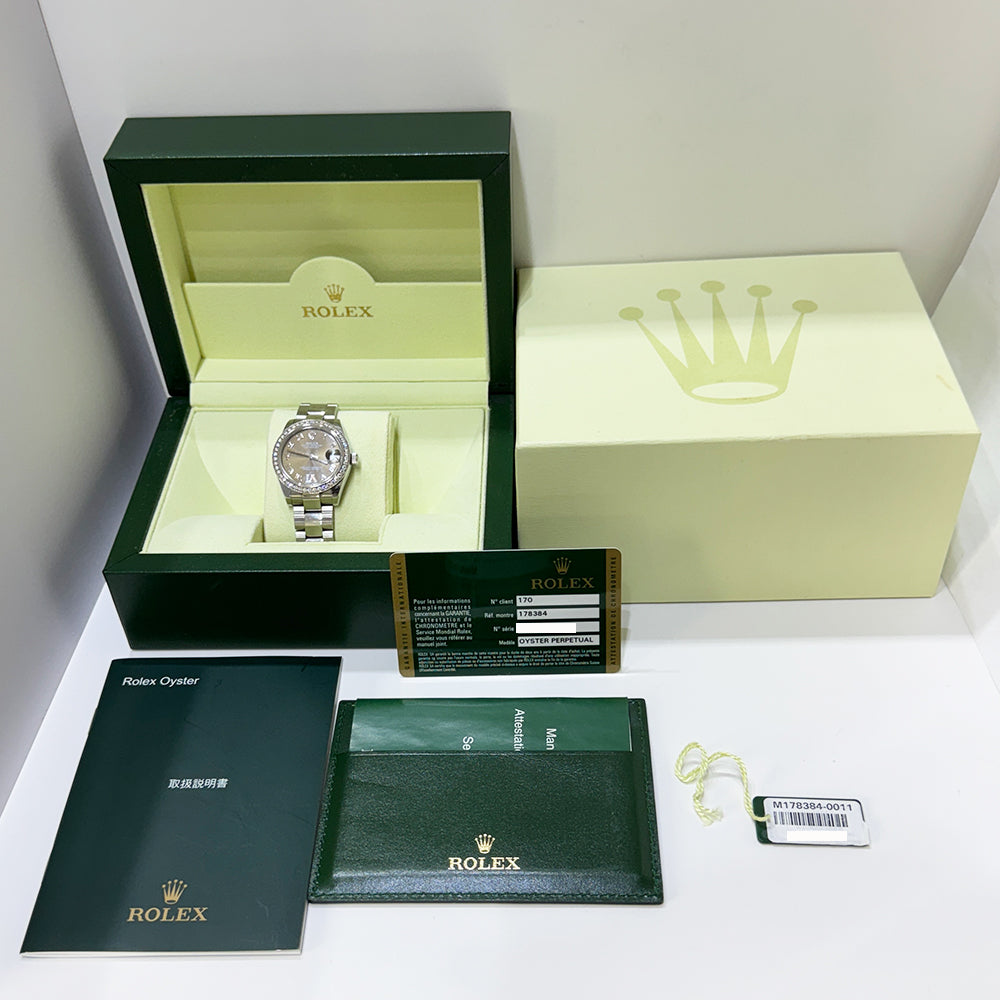 Datejust 31mm Diamond Bezel Steel and White Gold 178384