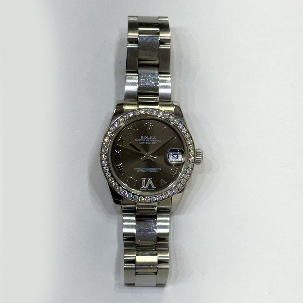 Datejust 31mm Diamond Bezel Steel and White Gold 178384