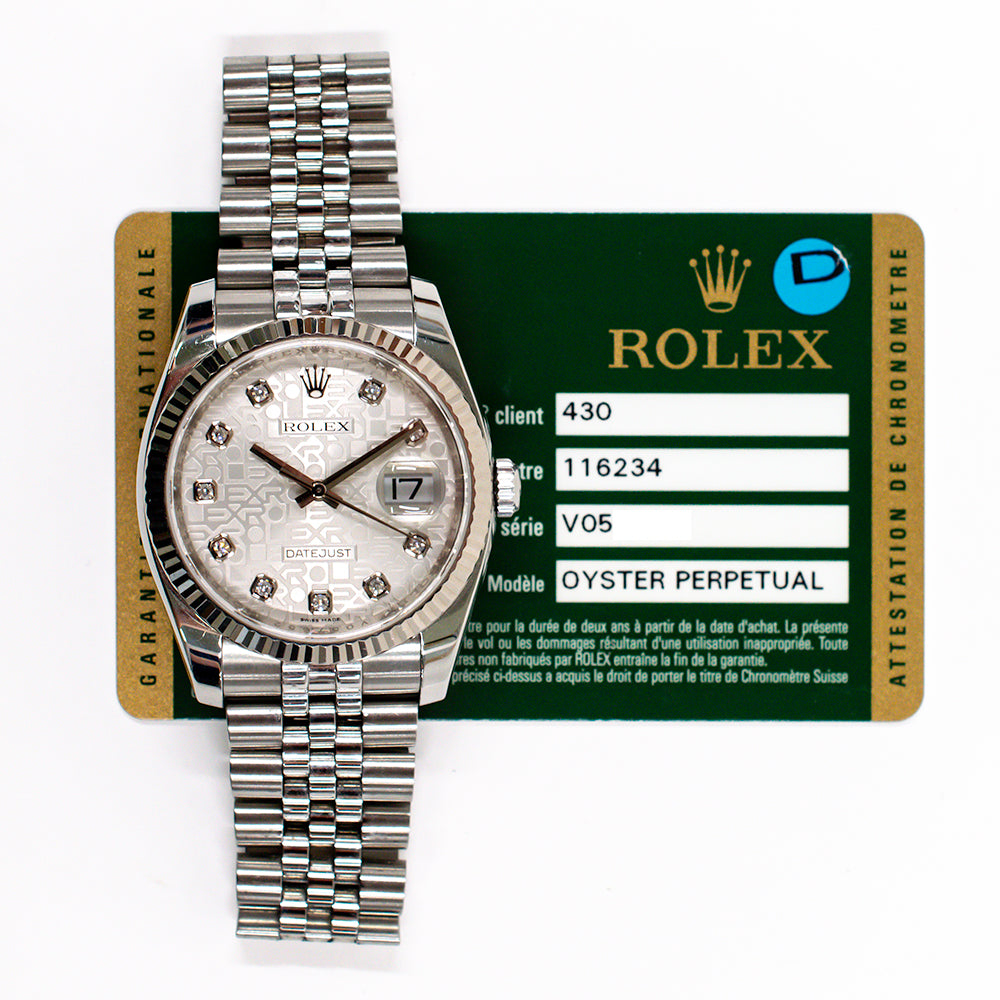 Datejust 36mm Steel and White Gold 116234G