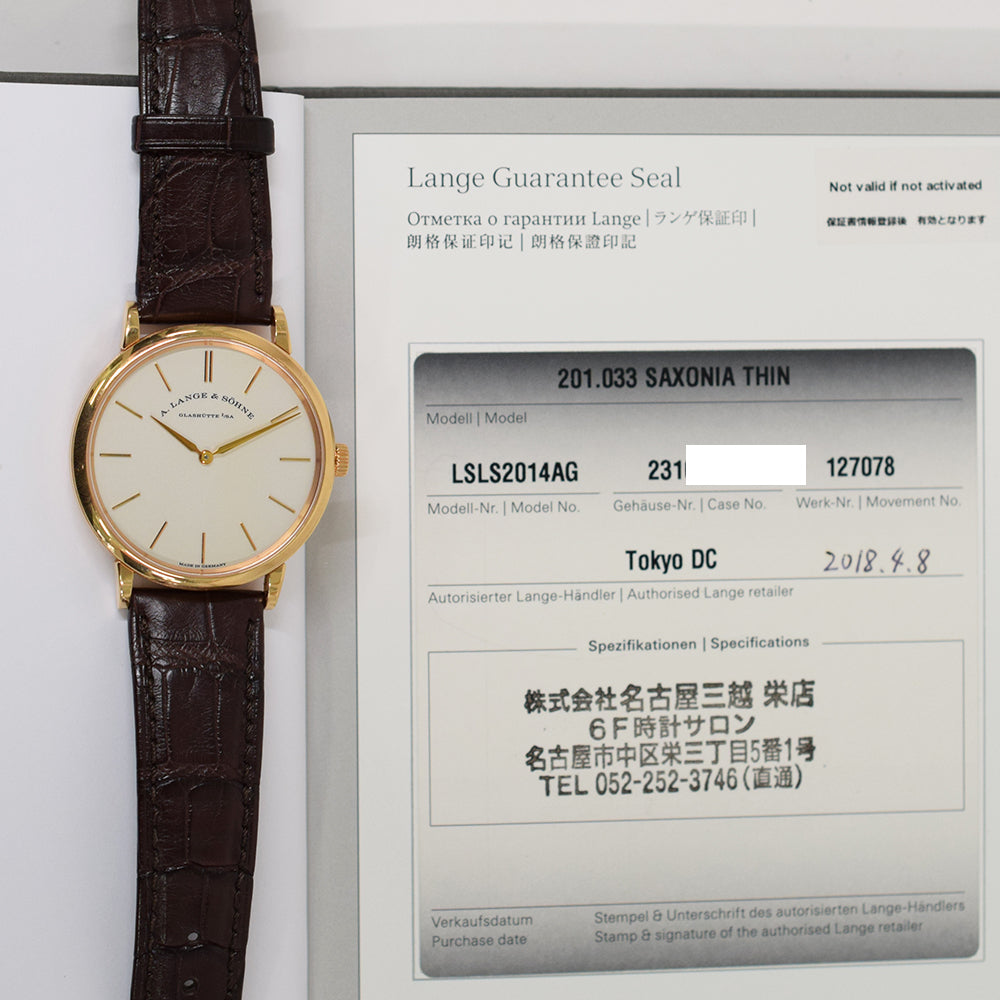 Saxonia Thin 37mm Rose Gold Manual Winding 201.033