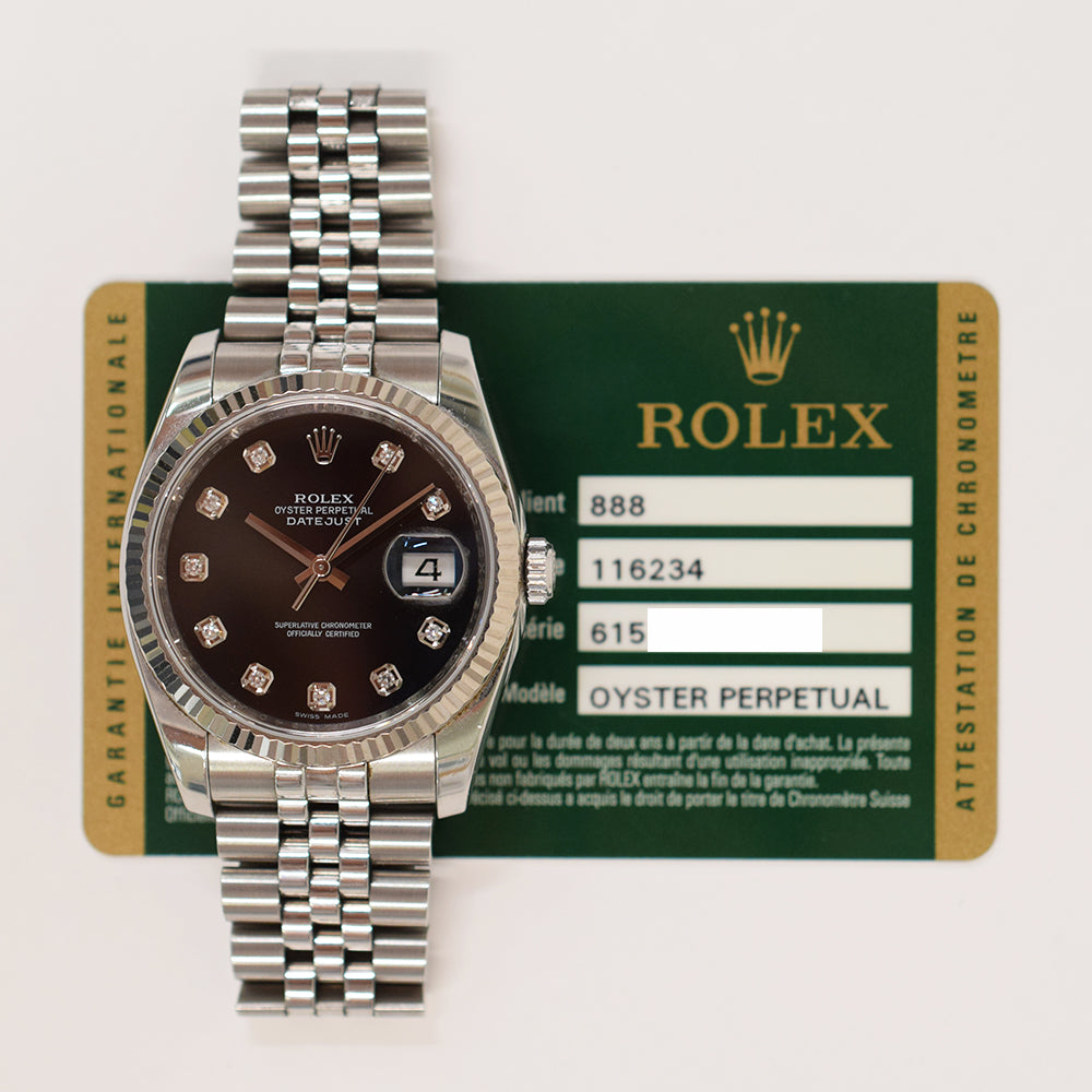 Datejust 36mm Steel and White Gold 116234G