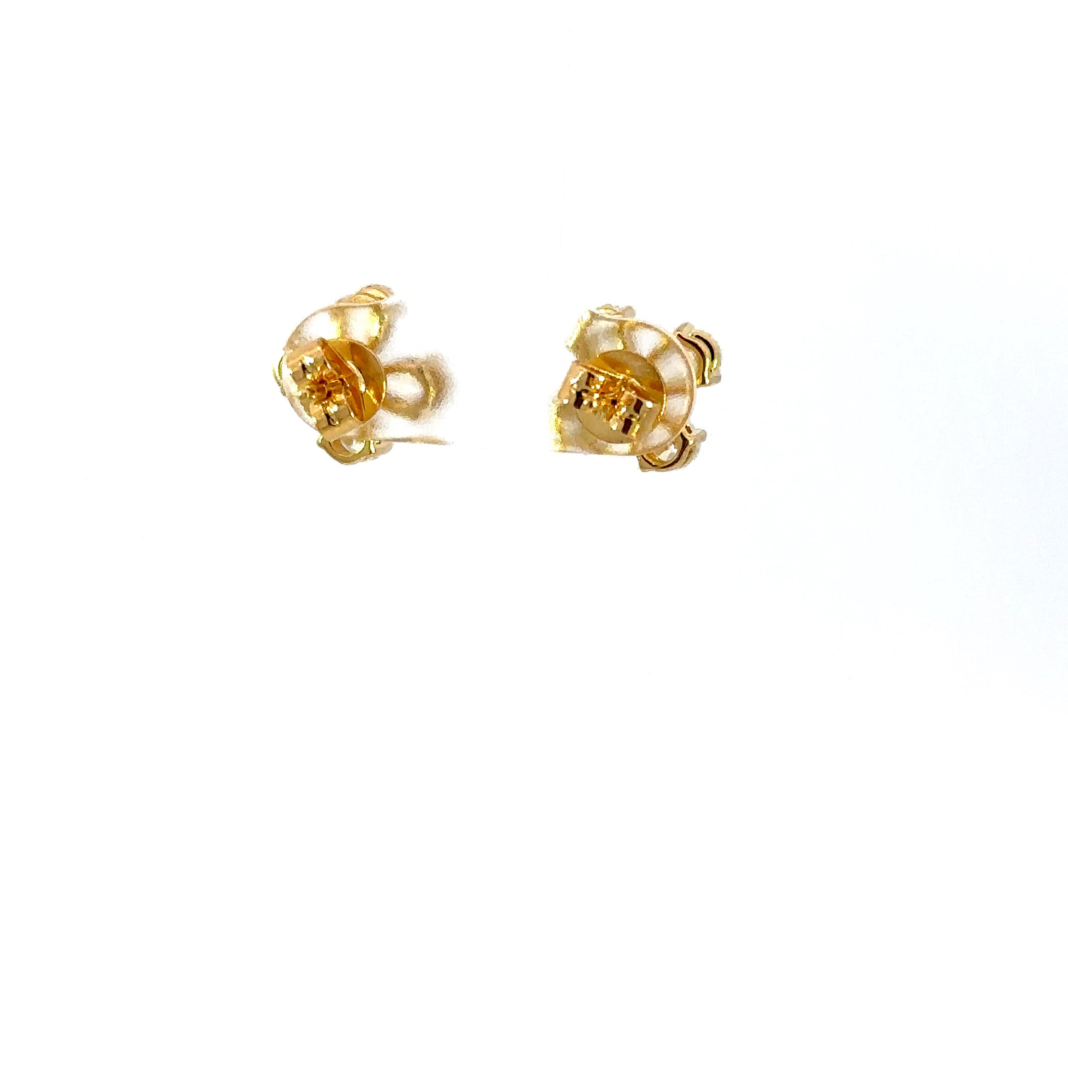 18kt yg 4-Petal Flower Earring