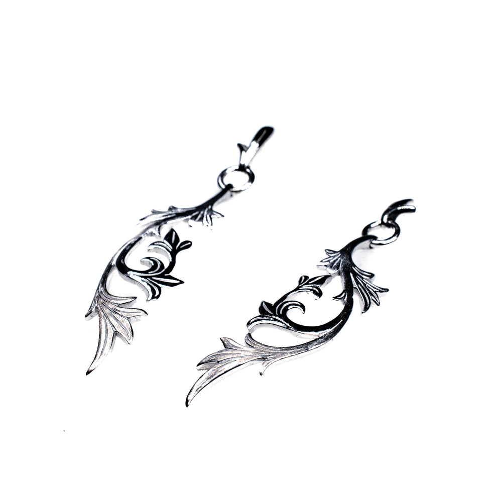 Silver “The Garden” Drop Earrings – Floral Vine Nature Inspired Design