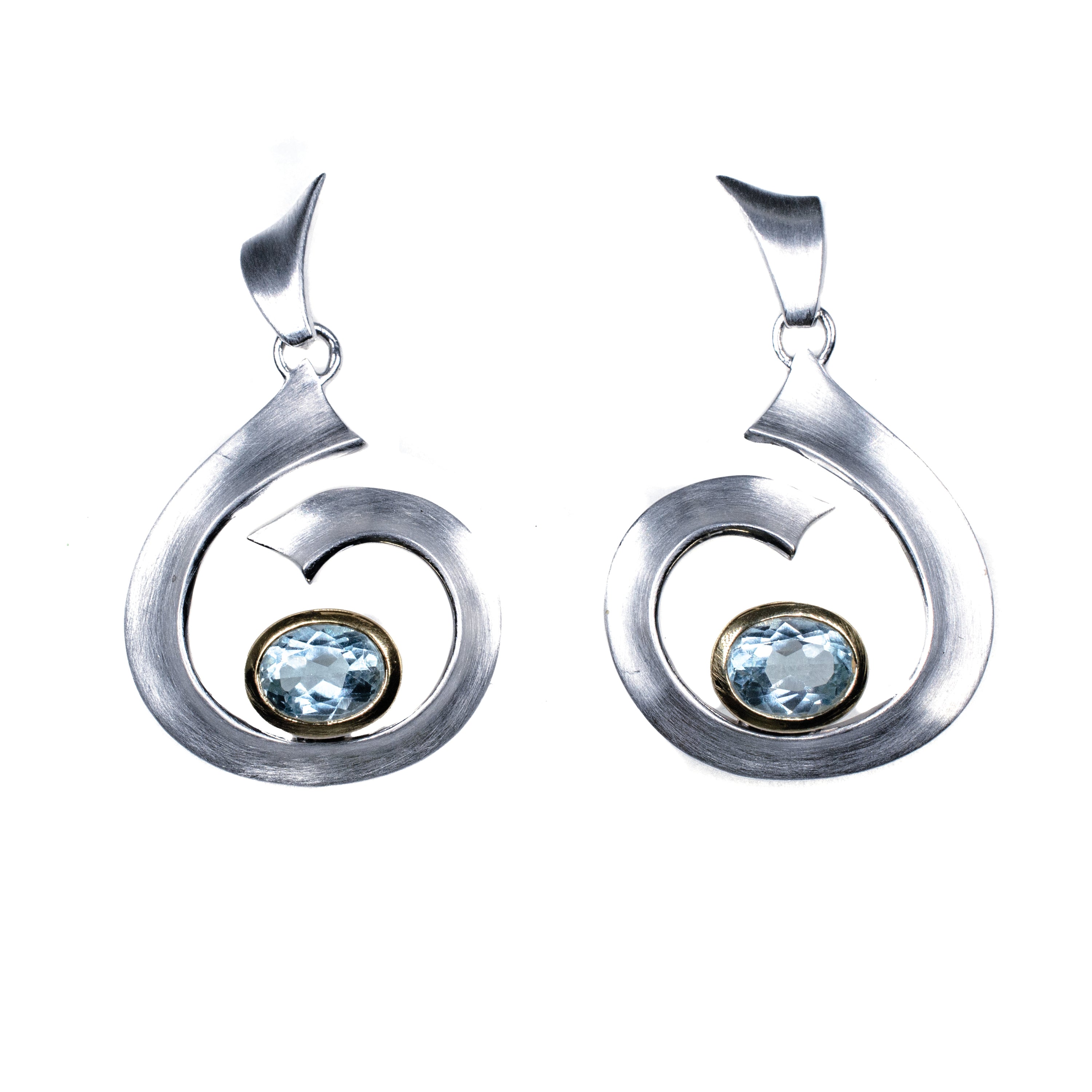 Silver & GF earrings w/Sky Blu