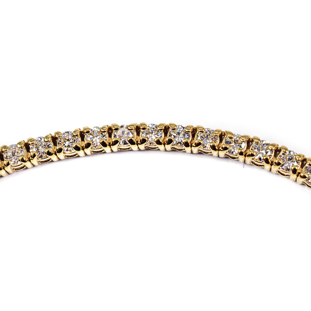 18kt Yellow Gold 5.38ct Diamond Tennis Necklace