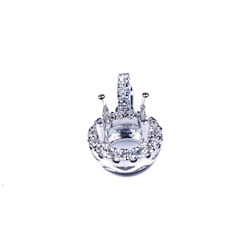 14kt White Gold Diamond Semi Mount Pendant