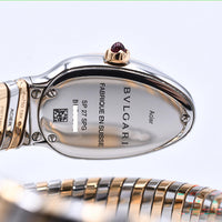 Serpenti Tubogas 20mm x 30mm Diamond Bezel Steel and Rose Gold Quartz SP27SPG