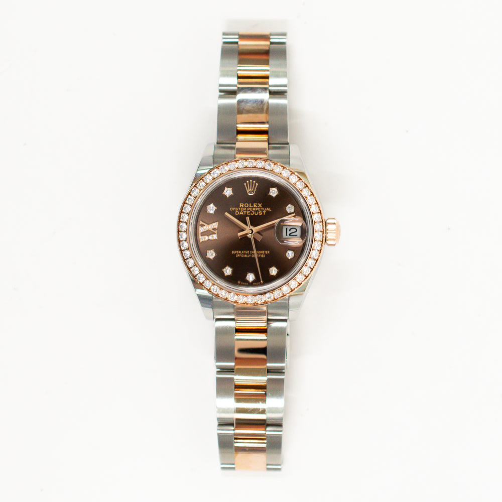 Datejust 28mm Diamond Bezel Steel and Rose Gold 279381RBR