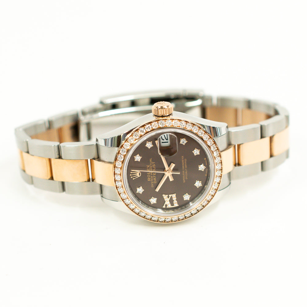Datejust 28mm Diamond Bezel Steel and Rose Gold 279381RBR