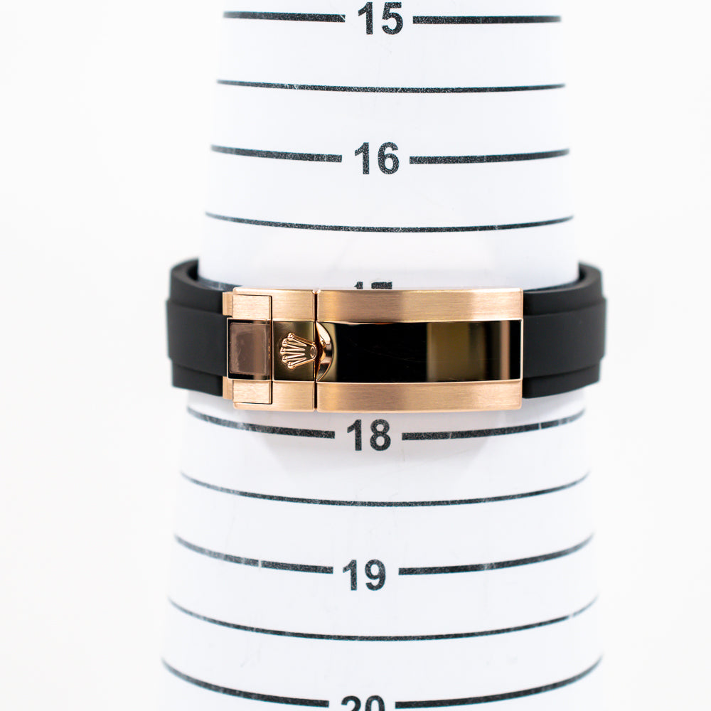 Daytona Rose Gold Black Ceramic Bezel with Rubber Strap 126515LN
