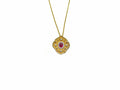 18kt Yellow Gold Ruby and Diamond Pendant Necklace