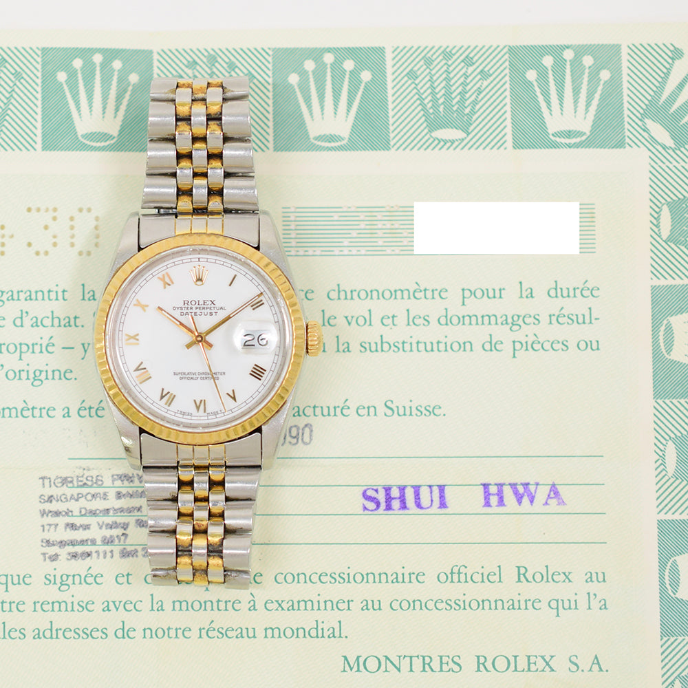Datejust 36mm Steel and Yellow Gold 16233