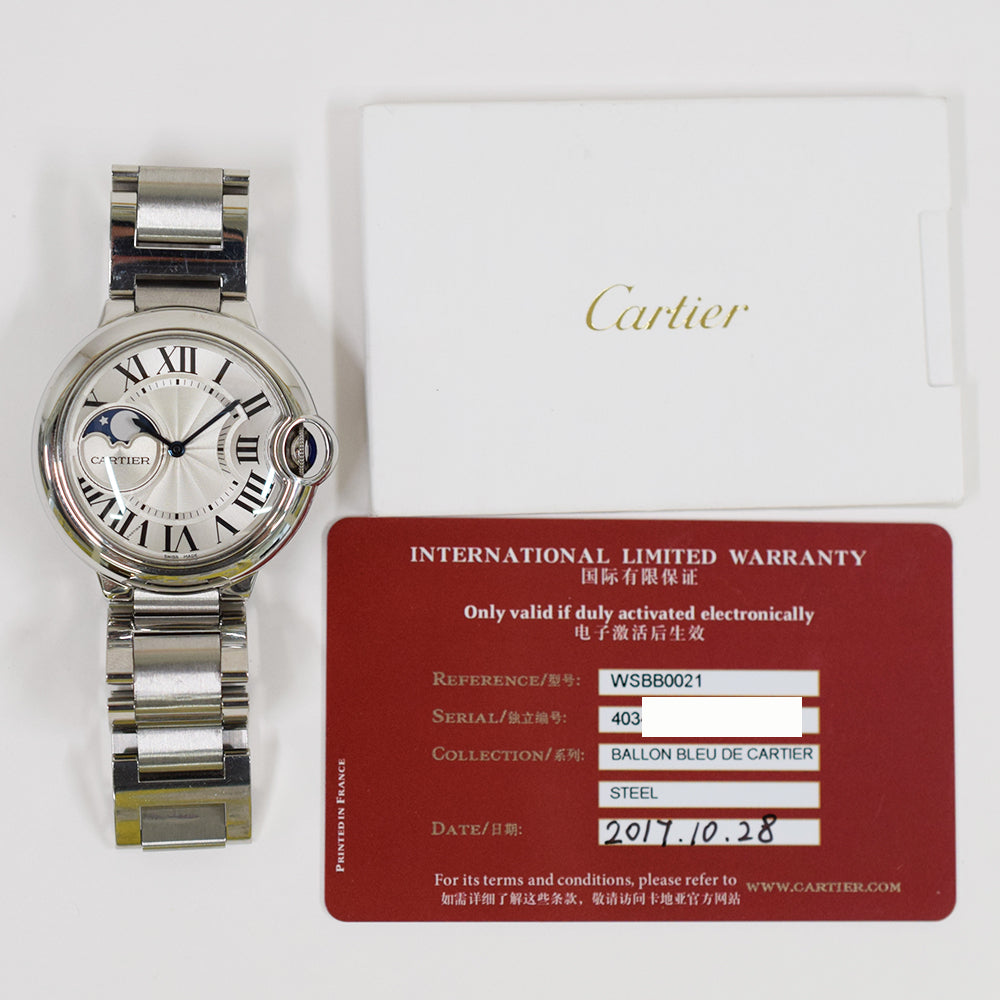 Ballon Bleu de Cartier Moonphases 37mm Stainless Steel WSBB0021