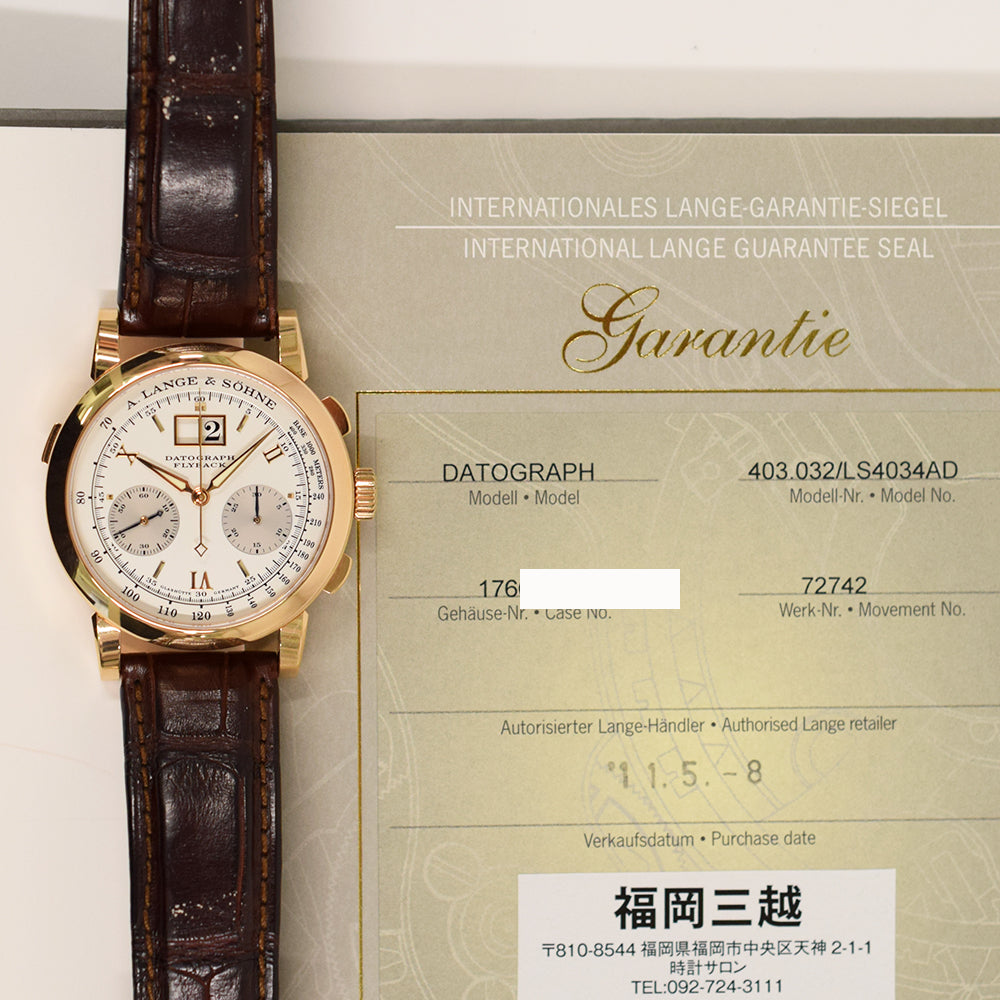 Saxonia Datograph 39mm Rose Gold Manual Winding 403.032