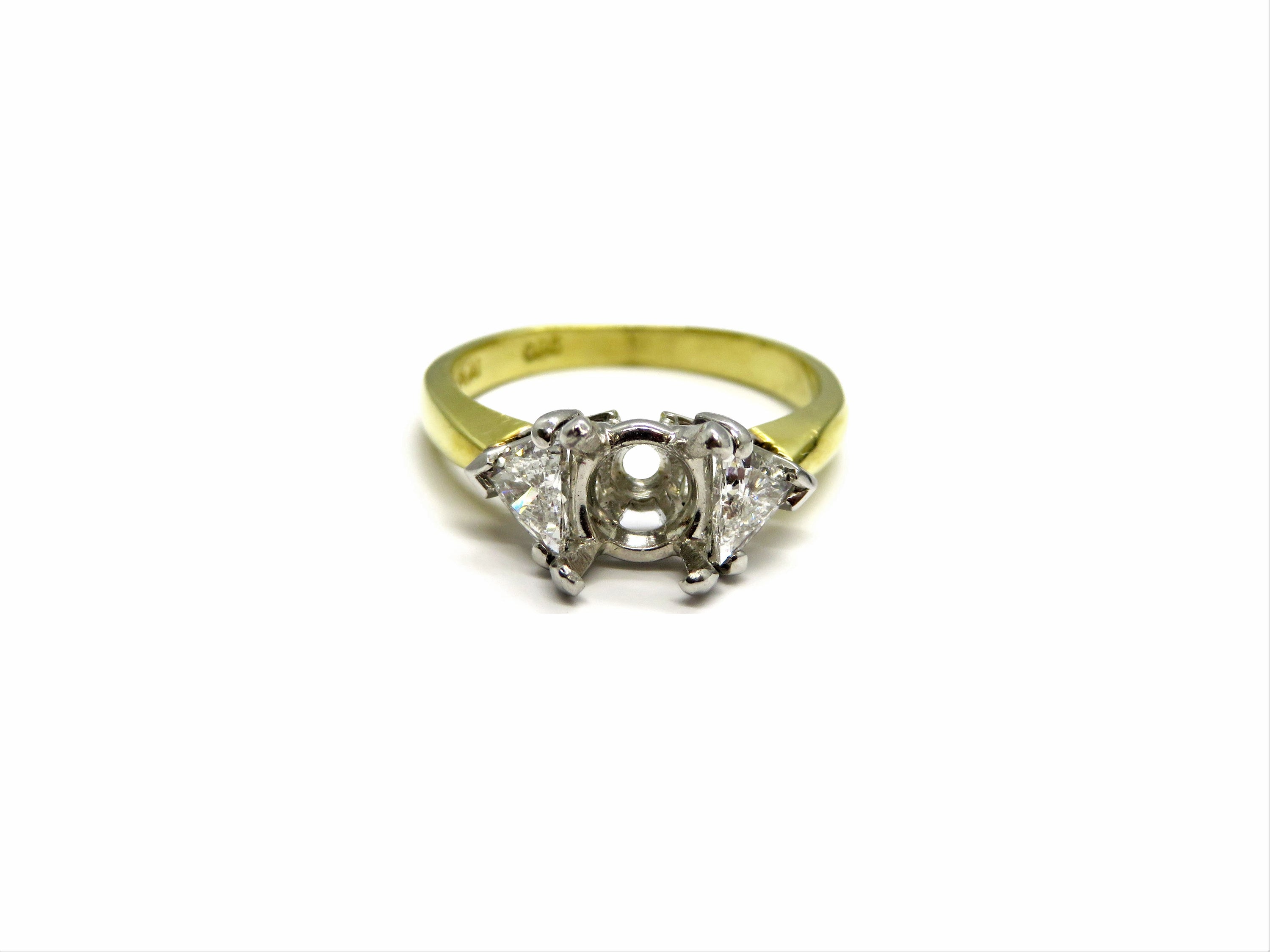 18kt Yellow Gold & Platinum 1ct Round Brilliant Cut Diamond Engagement Ring