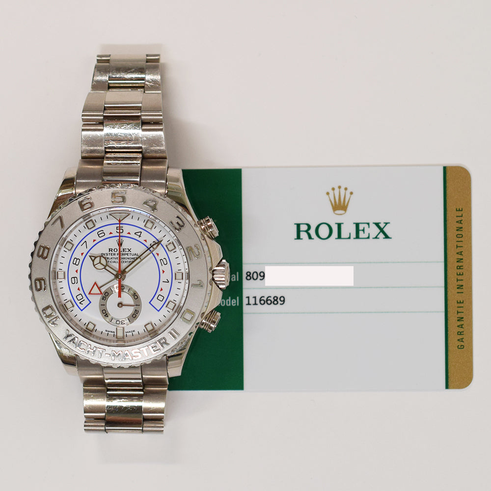 Yacht-Master II Regatta Chronograph White Gold Platinum Ring Command Bezel 116689