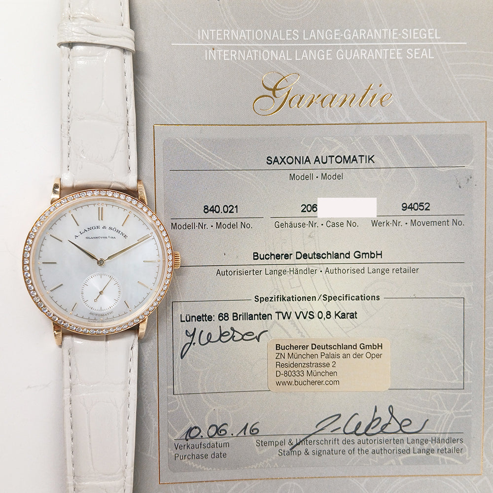 Saxonia Automatic 37mm Diamond Bezel  Yellow Gold 840.021