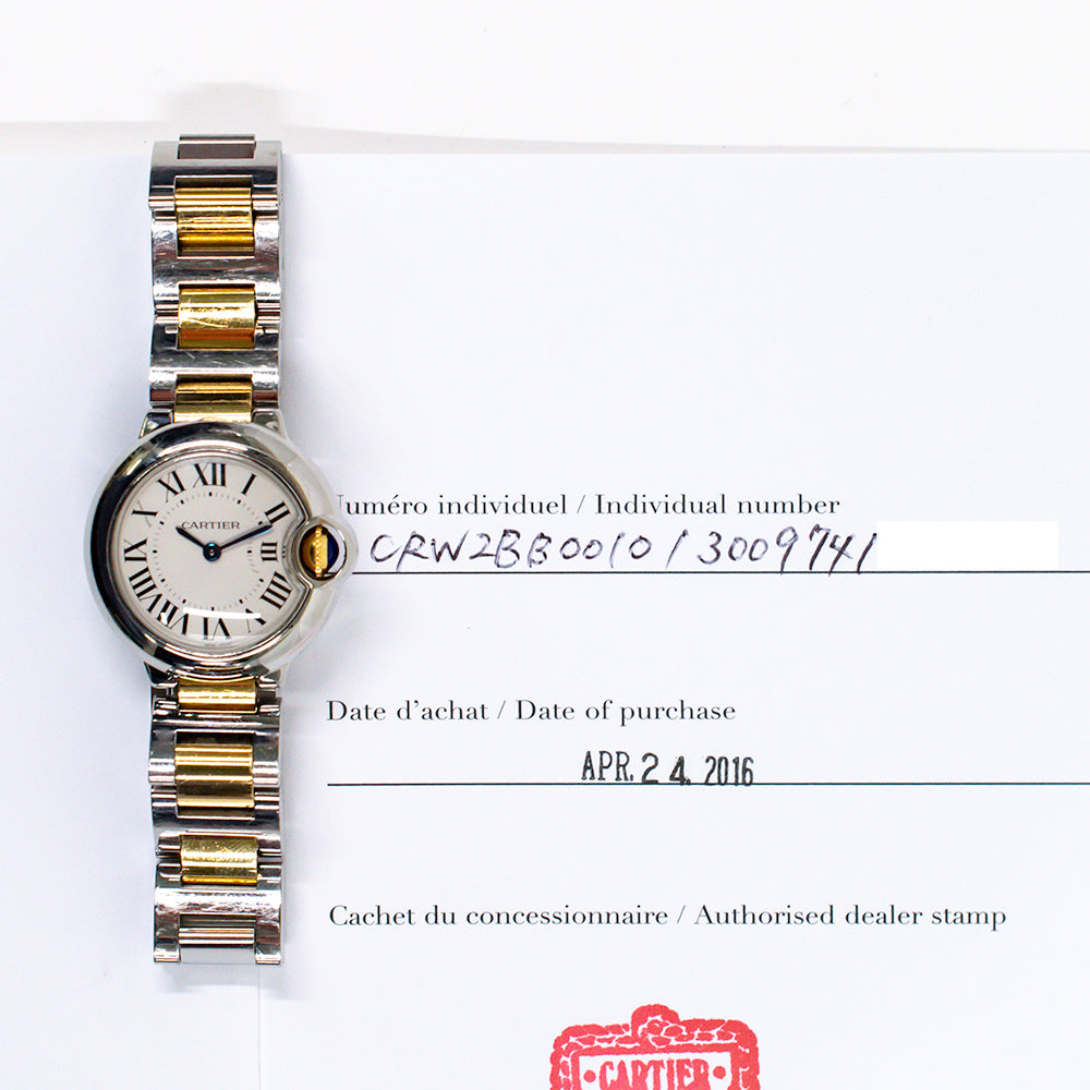 Ballon Bleu de Cartier 28mm Steel and Yellow Gold W2BB0010