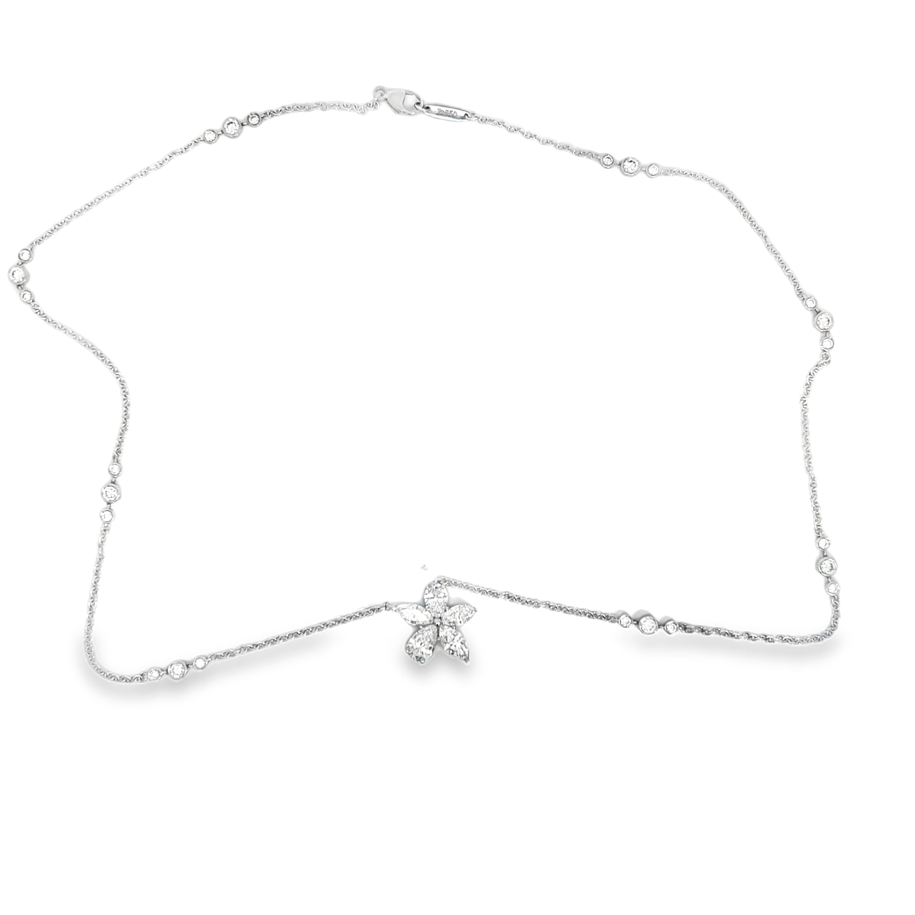 Estate Tiffany Victoria® Platinum Diamond Mixed Cluster Necklace Approx. 3.00 CTTW