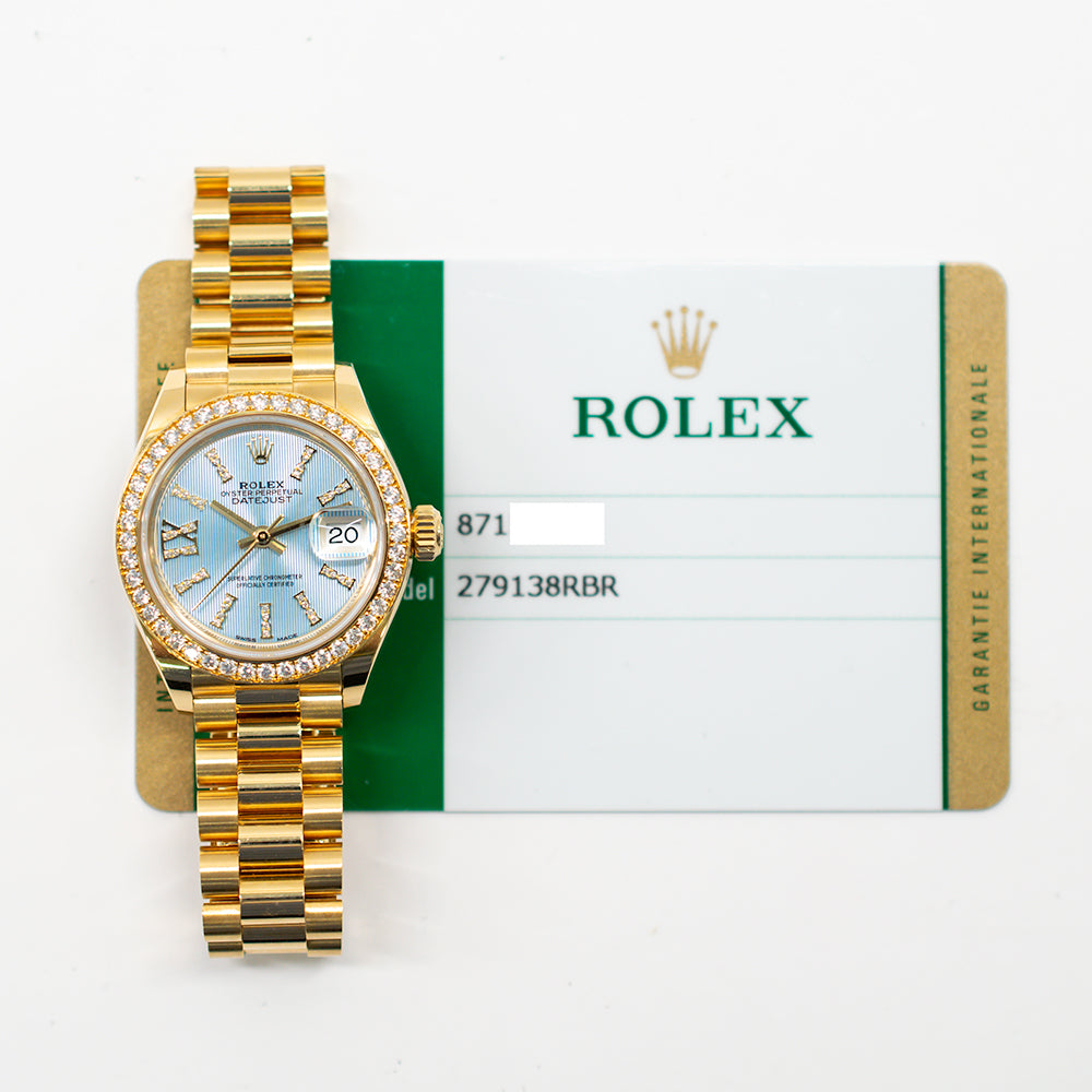 Datejust 28mm Diamond Bezel Yellow Gold 279138RBR