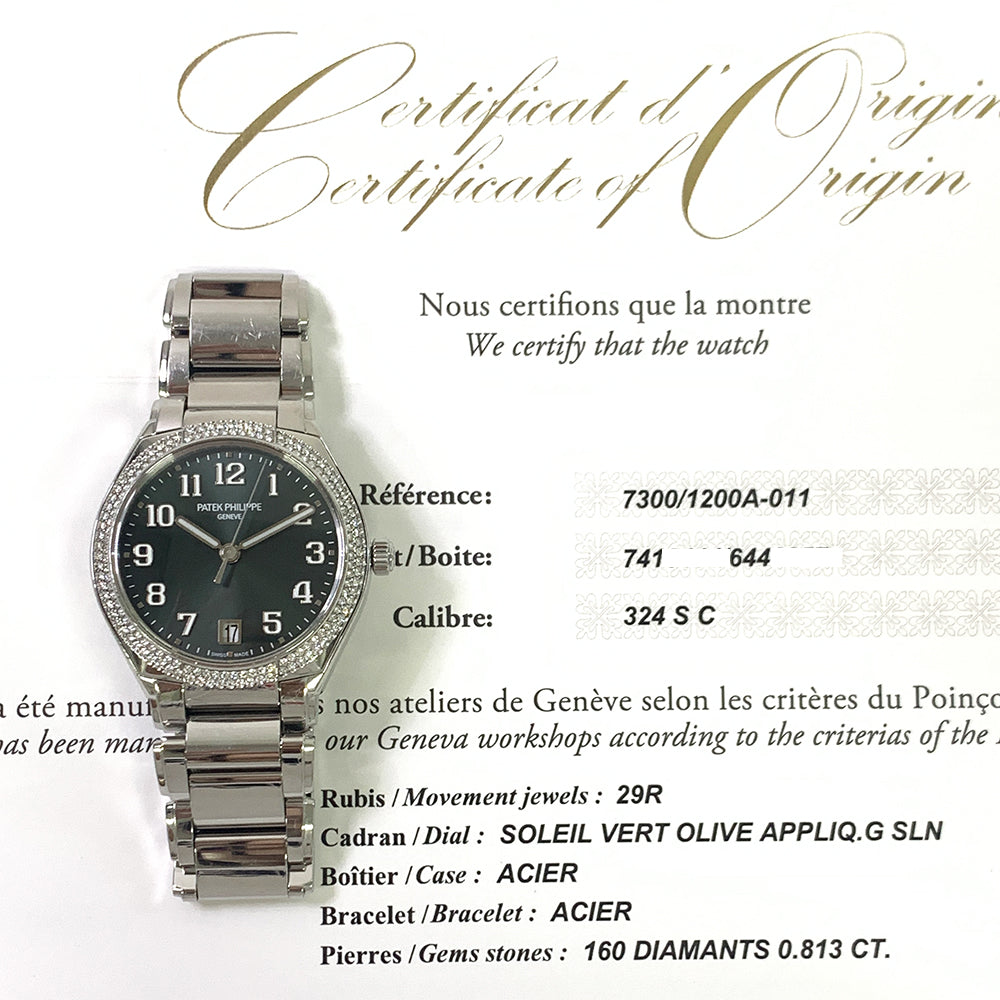 Twenty~4 36mm Green Dial Diamond Bezel Stainless Steel 7300/1200A-011