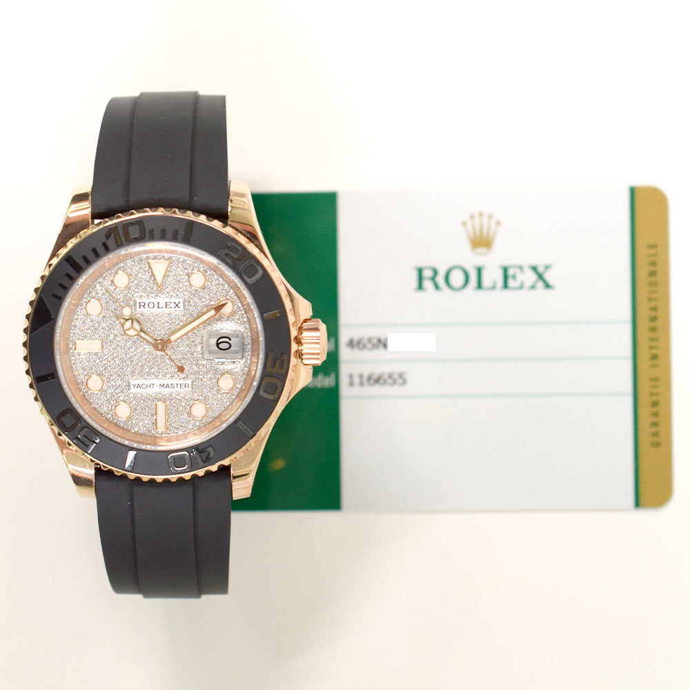 Yacht-Master 40mm Rose Gold on Strap 116655