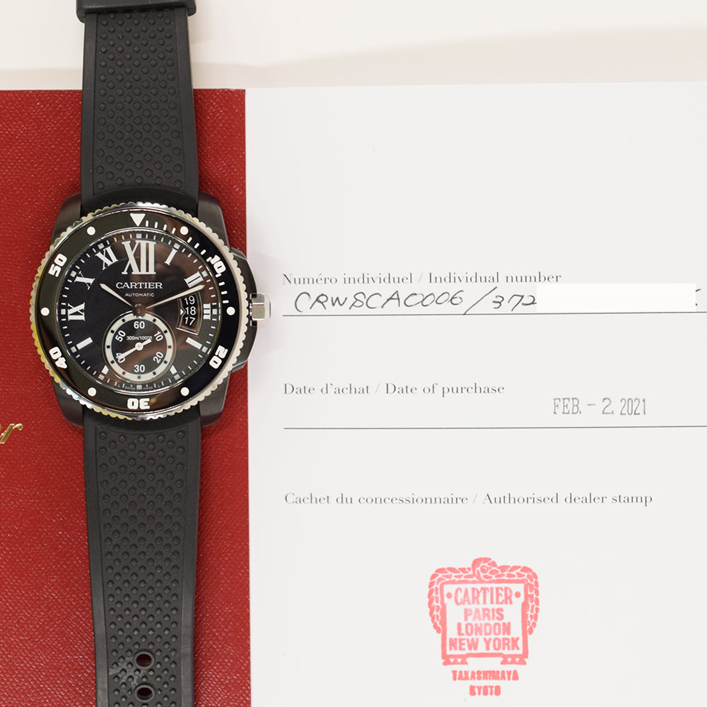 Calibre de Cartier Diver Carbon 42mm Stainless Steel ADLC-coated Selfwinding WSCA0006