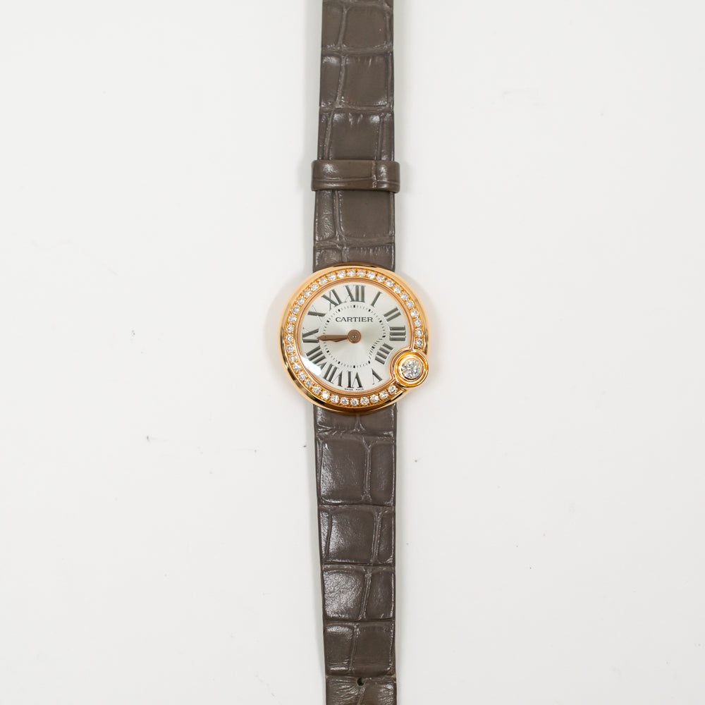 Ballon Blanc de Cartier Quartz 26mm Diamond Bezel Rose Gold WJBL0006