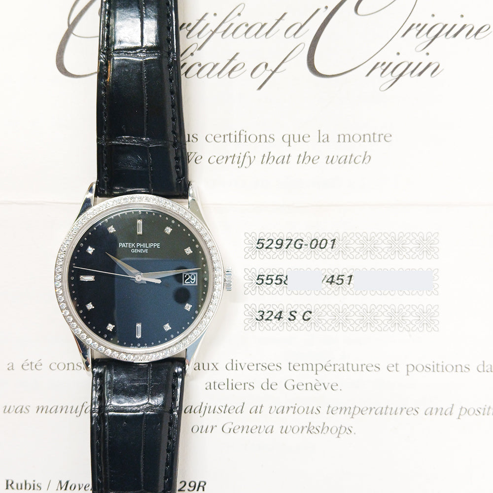 Calatrava 38mm Diamond Bezel White Gold  5297G-001