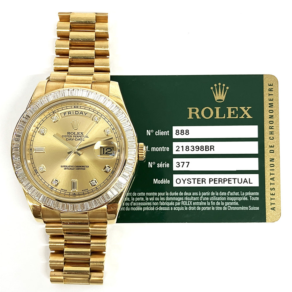 Day-Date II 41mm Diamond Bezel Yellow Gold 218398BR