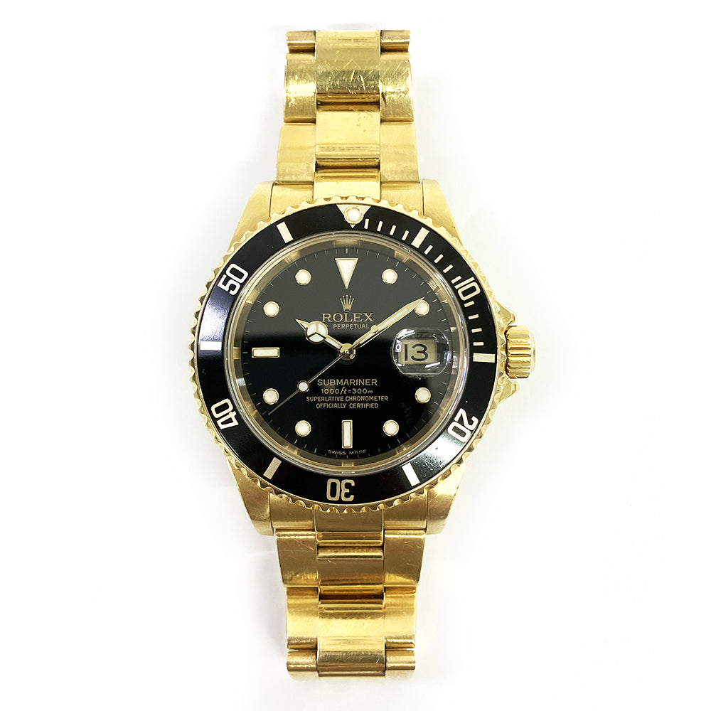 Submariner Date 40mm Black Bezel Yellow Gold 16618LN