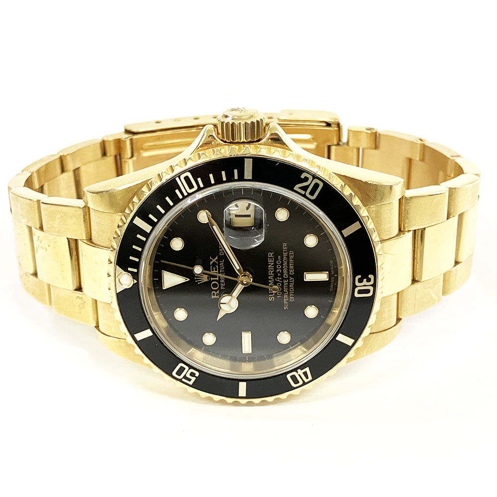 Submariner Date 40mm Black Bezel Yellow Gold 16618LN