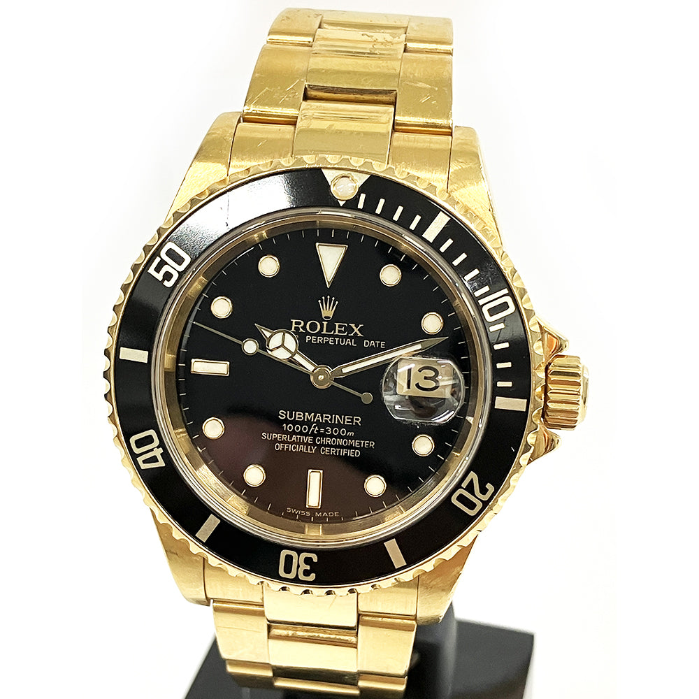 Submariner Date 40mm Black Bezel Yellow Gold 16618LN